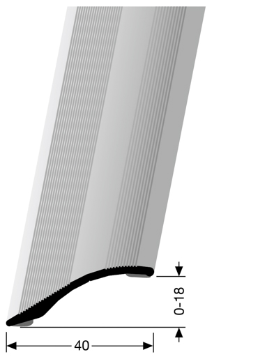 MPlus Anpassungsprofil 247 SK 100cm Alu Edelstahl elox. F2 0-18mm Best